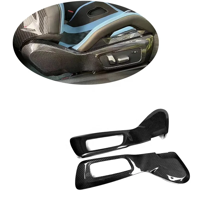 2Pcs/set Dry Carbon G80 M3 Fiber Interior Trim Side Seat Trim Frame Panel Cover Bezel Fit For BMW G80 M3 G82 M4 2021+