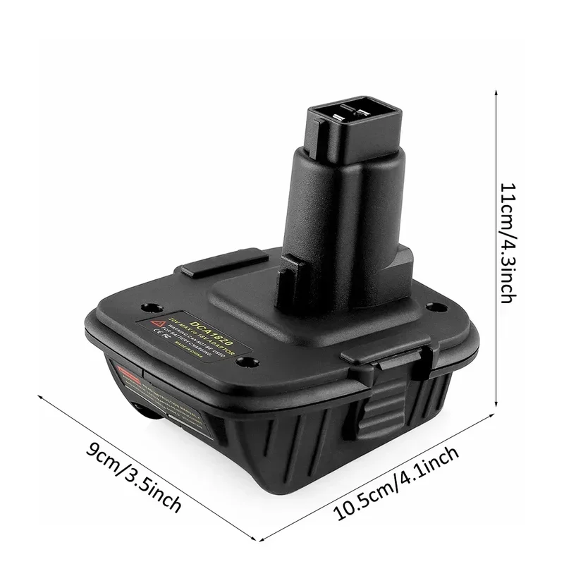 Adaptador de batería DCA1820 de repuesto para Dewalt de 18V a 20V, Compatible con batería de litio DCB203, DC9099