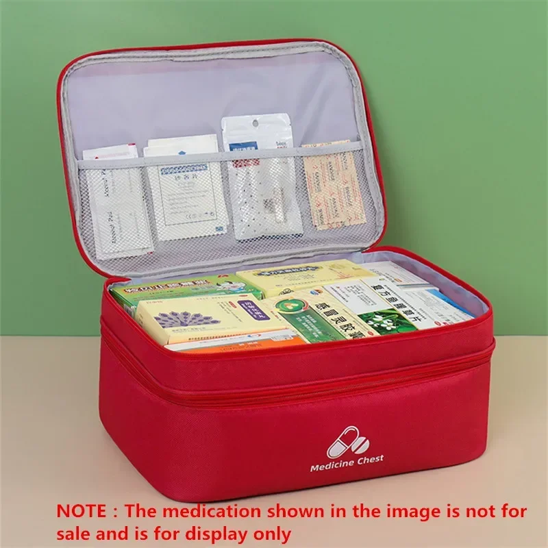 Large Capacity Travel Packing Cube First Aid Kit Waterproof Double-layer Medical Pack Outdoor Pill Classification Storage Bag