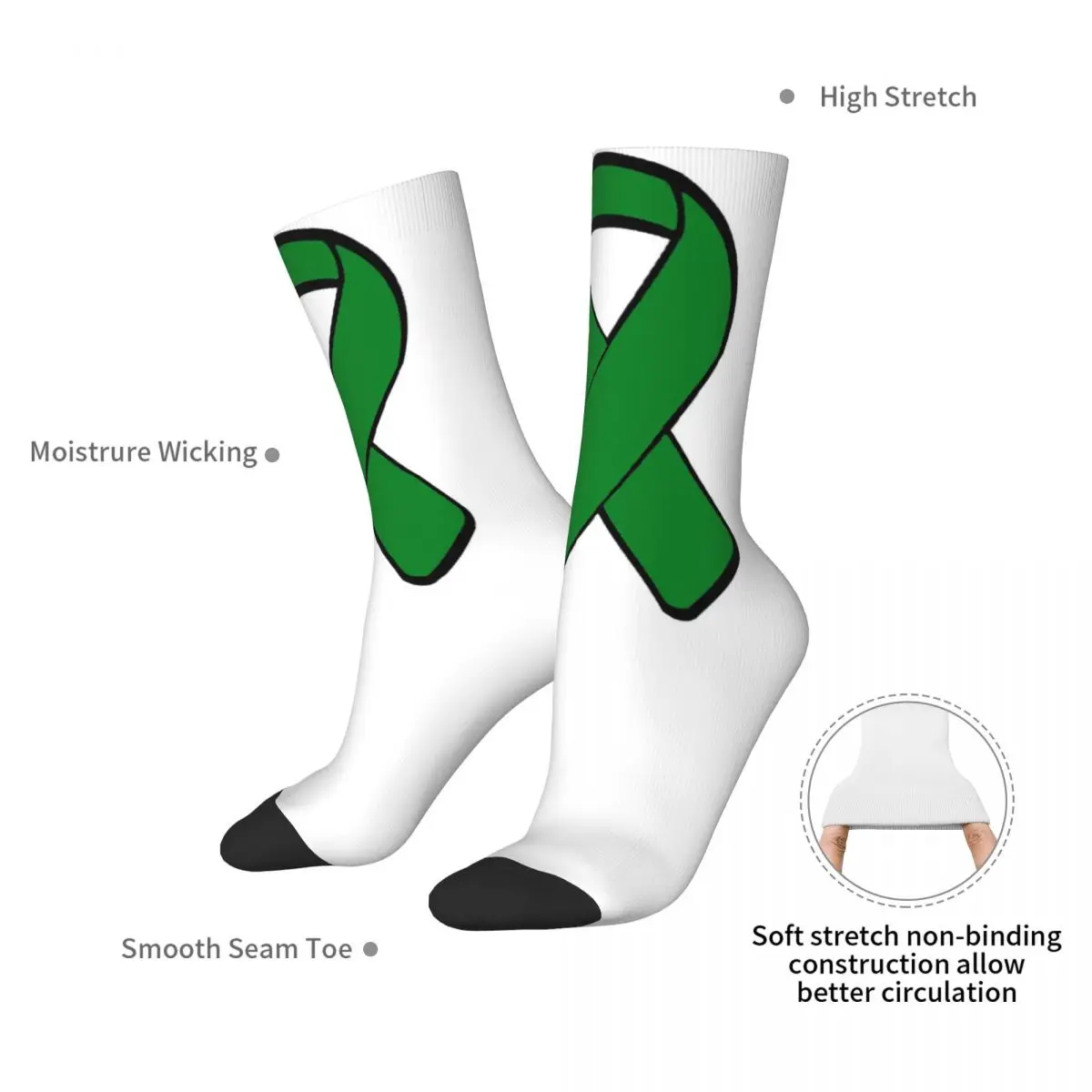 شريط للتوعية بسرطان الكبد 2 جوارب Harajuku جوارب عالية الجودة طوال الموسم جوارب طويلة هدية عيد ميلاد الرجل والمرأة #6