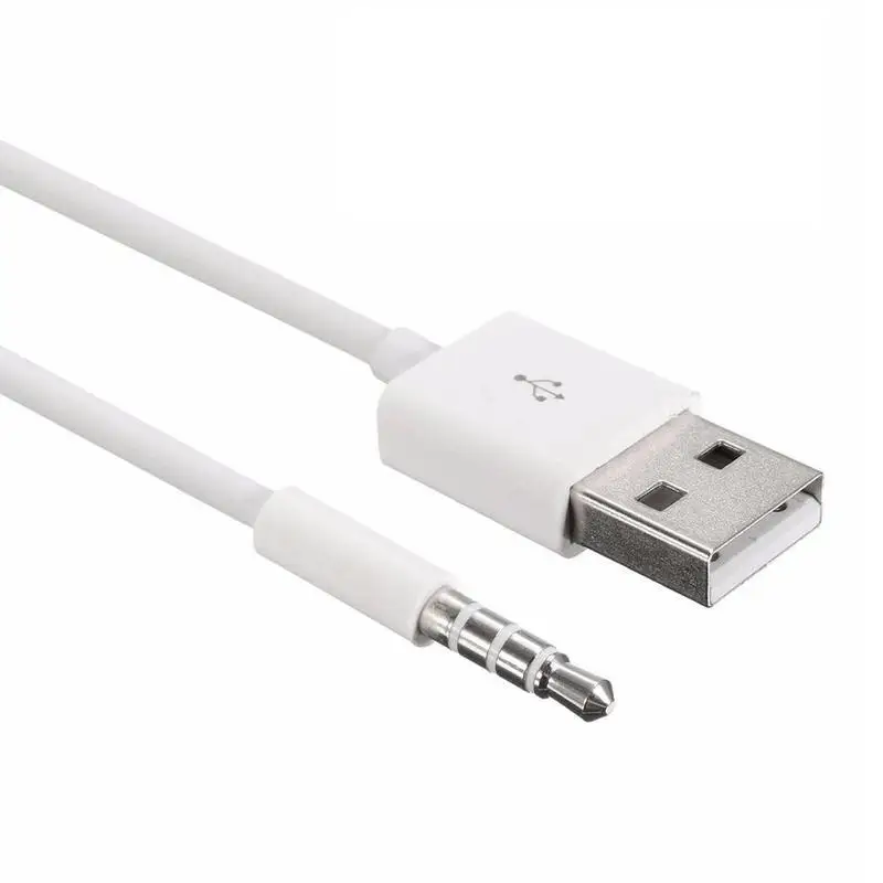 كابل بيانات شحن USB لأجهزة Apple iPod Shuffle لمشغل MP3 MP4 سلك سلك شاحن USB 3.5 مللي متر جاك نقل محول الصوت