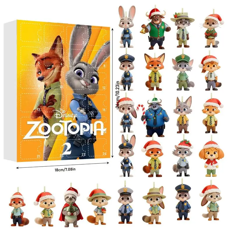 New Christmas Zootopia2 Acrylic Pendant Trend Cute Toy Bags Decorated With Acrylic Flat Style Pendant Christmas Hot Gifts