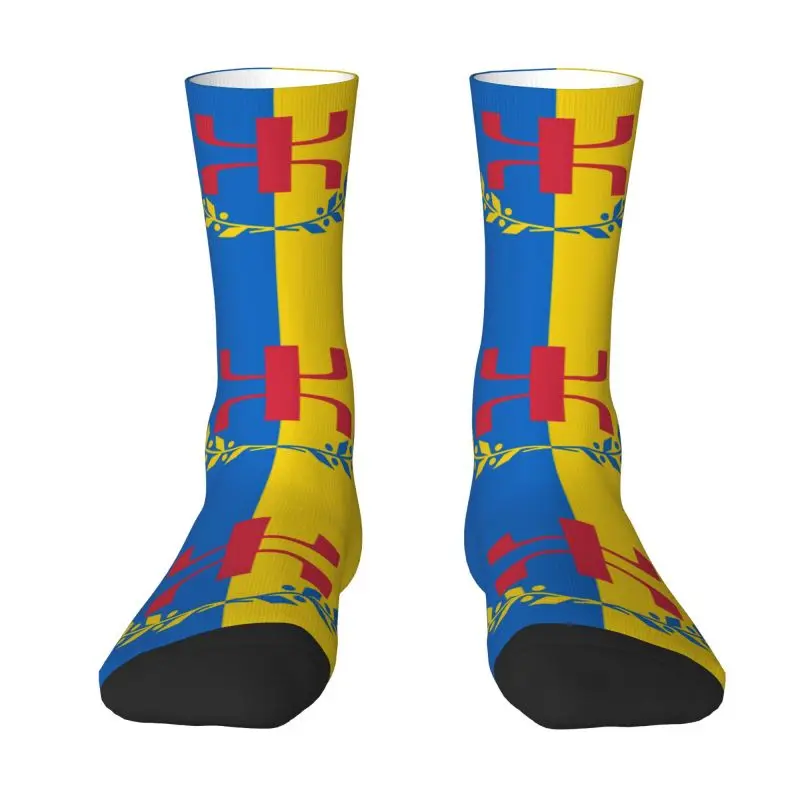 Harajuku Amazigh Kabyle Flag Socks Women Men Warm 3D Printed Berber Proud Basketball Sports Socks