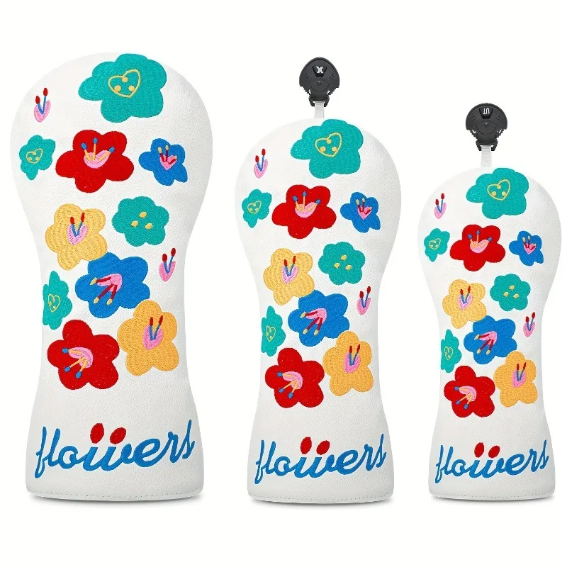 Housse de protection pour tête de club de golf à motif floral - Housse de protection durable, accessoires de golf, protecteur de club pour tous types de clubs