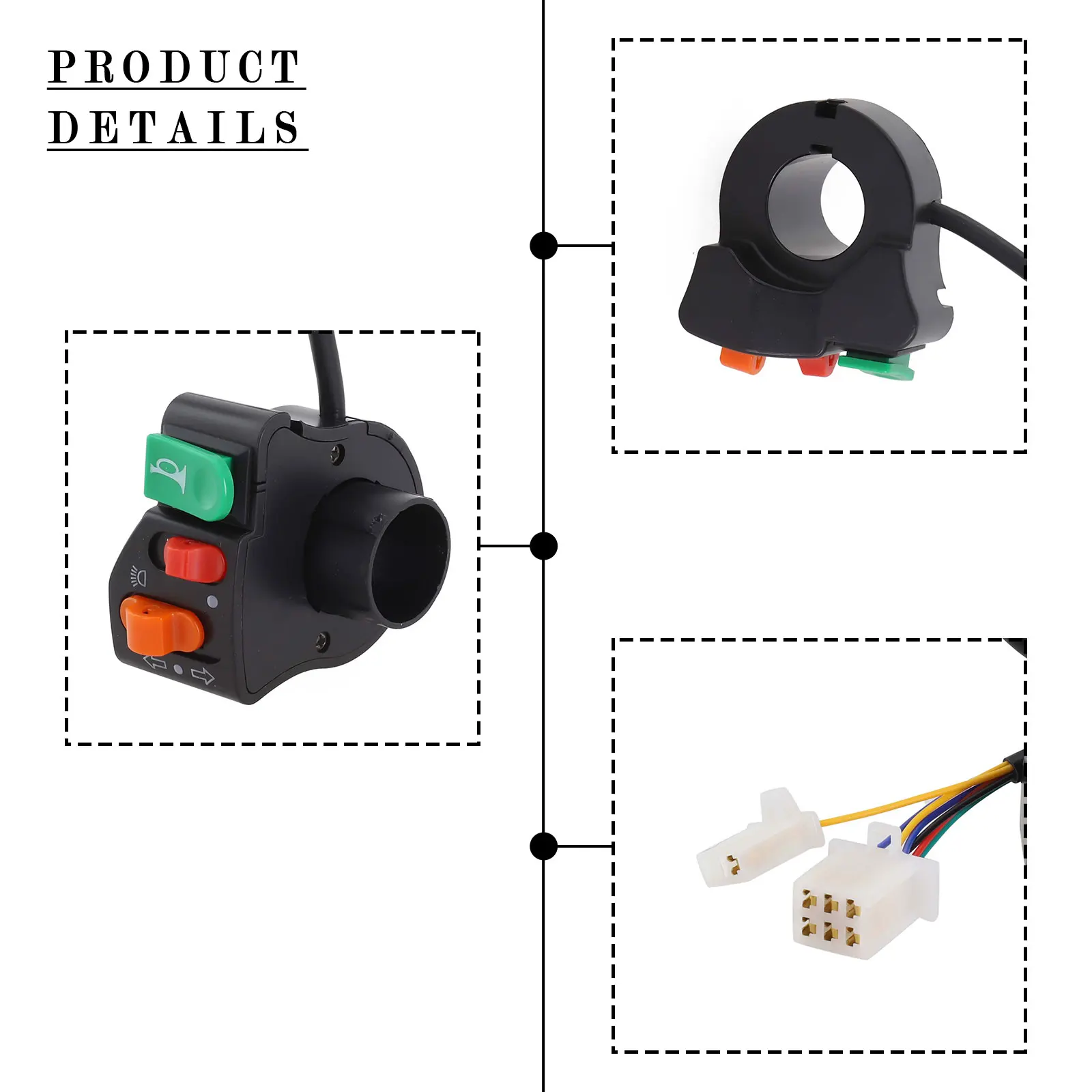 Electric Bicycle Accessories Light Horn Cornering Lamp 3 In 1 On-Off Button Apply Left Handle E-bike Switch Scooter Parts Tool