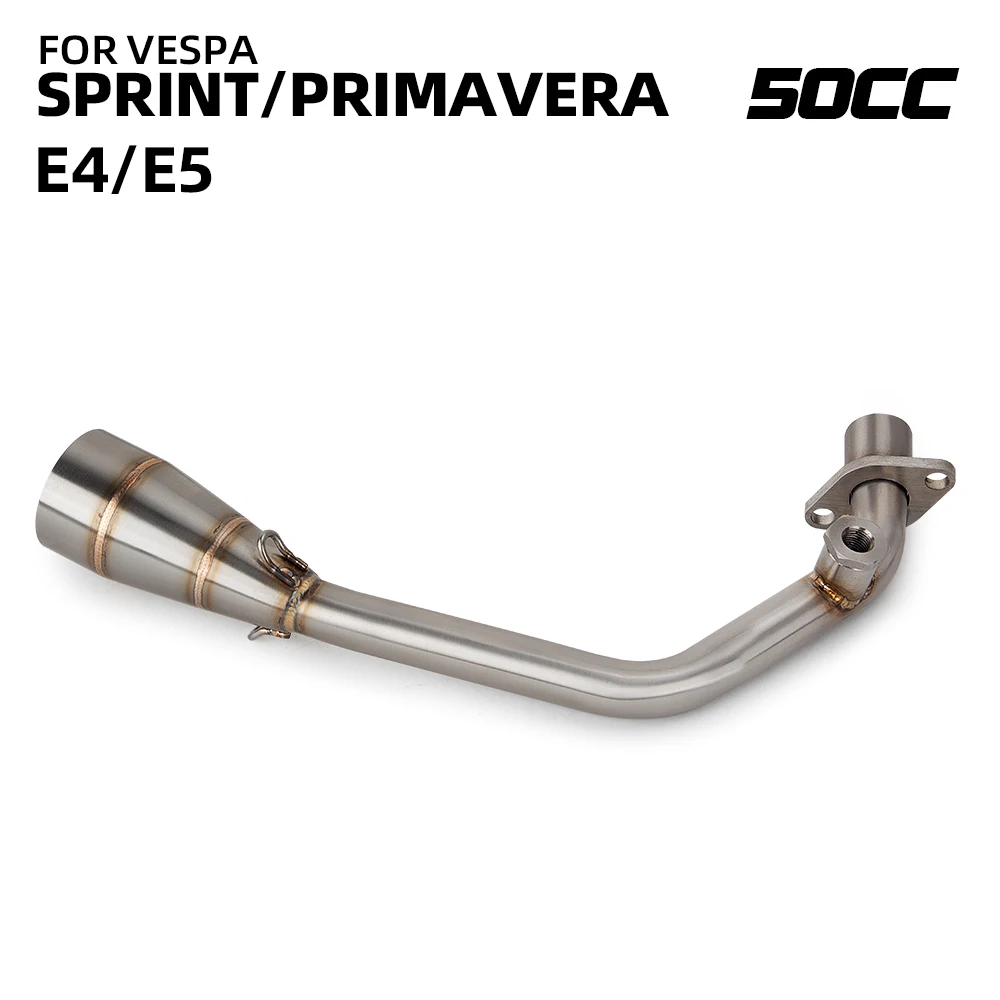 

Motorcycle Exhaust Front Link Pipe For Vespa Primavera Sprint 50cc 3v e4/e5 Stainless 51mm Scooter Header Tube Escape kit