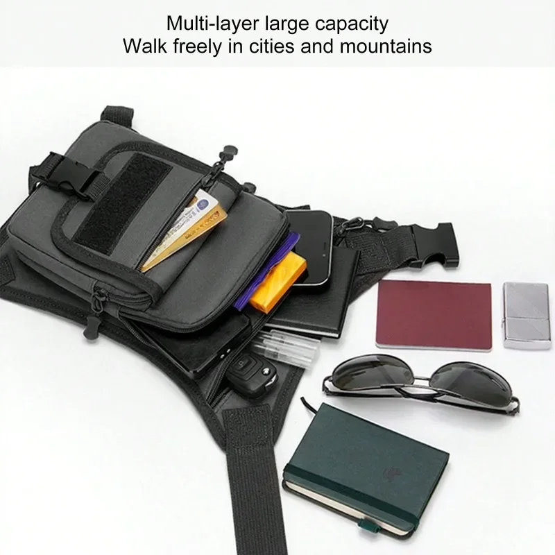 ‌Military-Grade Motorcycle Thigh Bag – Waterproof Camo Leg Pack with MOLLE & Quick-Release Straps