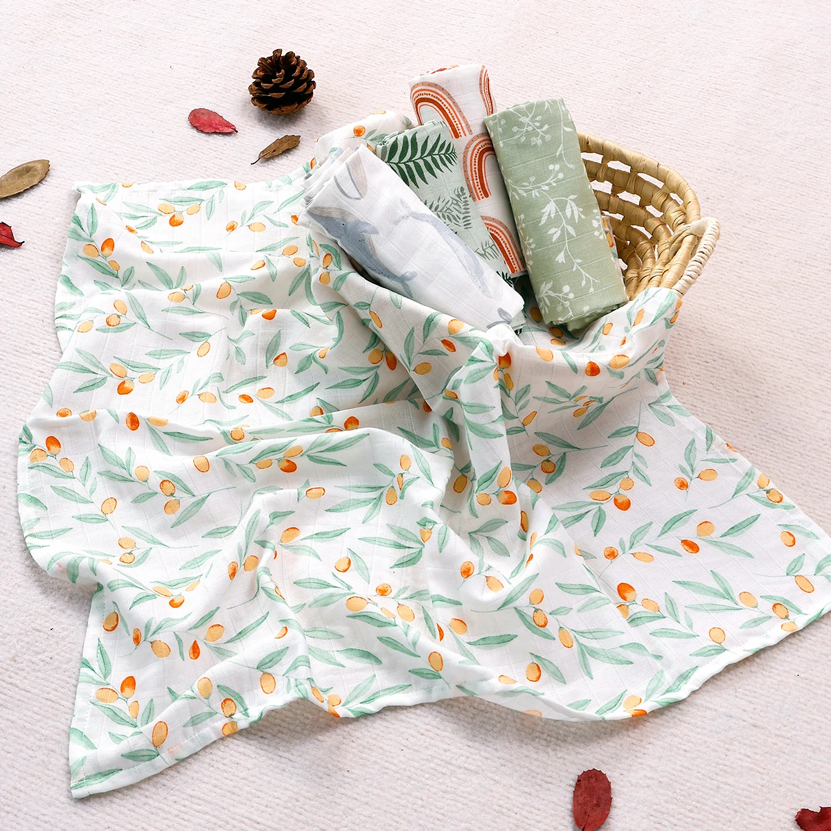 5 pièces/ensemble 60*60cm doux bébé mousseline alimentation rot tissu nouveau-né coton doux confortable mignon bébé bavoir