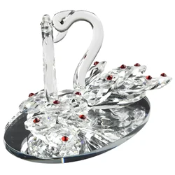 Crystal Swan Figurines Glass Swans Ornaments Animal Paperweight Diamond Crafts Table Home Decoration Crafts Miniature Gifts