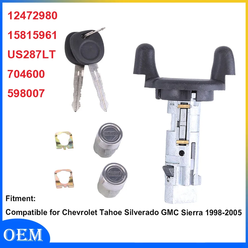 

Front door lock core ignition switch 12472980 15815961 US287LT 704600 598007 for Chevrolet Tahoe Silverado GMC Sierra 1998-2005