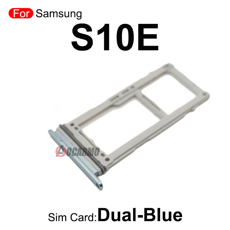 Nero blu argento singolo + doppio vassoio Sim Slot per scheda SIM MicroSD per Samsung Galaxy S10 Plus S10 + S10E parte di ricambio