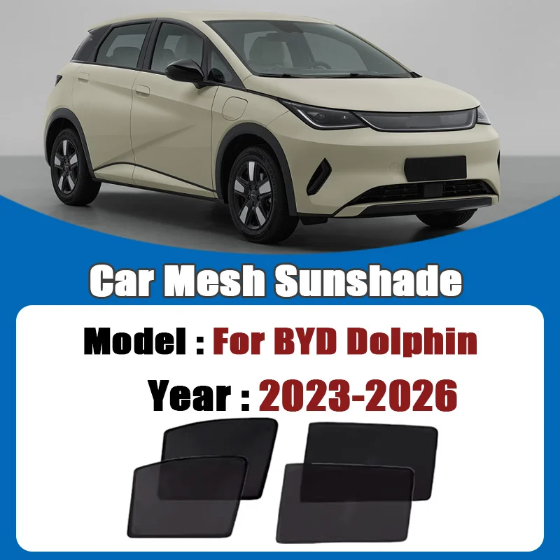 For BYD Dolphin Accessories 2023 2024 2025 2026 Car Mesh Sunshades Windshield Magnetic Sunscreen Sun Visors Privacy Curtains