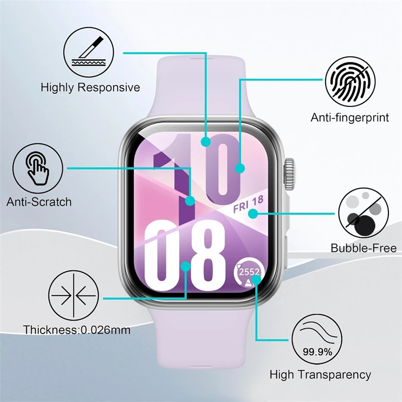 3-5Pcs 9D Curved Film For Huawei Watch fit3 fit4 SmartWatch Screen Protector Not Glass Full Cover for Huawei Watch Fit 3 4Pro image 4