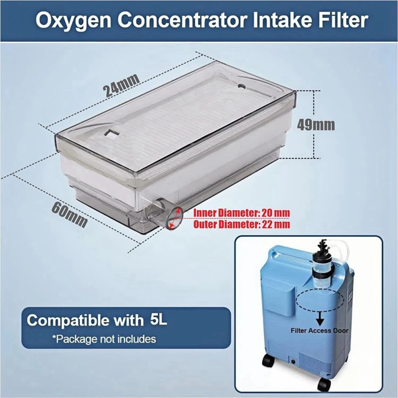Oxygen Concentrator Intake Filter Compatible with 5L, O2 Generator Machine Replacement Accessories, 3 Pcs-AD23