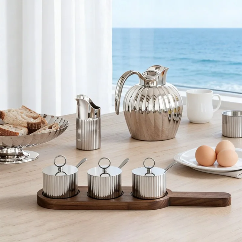 for Nordic Light Luxury Stainless Steel Seasoning Tank Household Kitchen High End Decorative Ornament Creative Practical