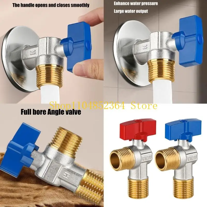 

652f латунные угольные клапаны дюйма высокого потока, устойчивые к коррозионным потокам клапаны для ванной комнаты кухонные