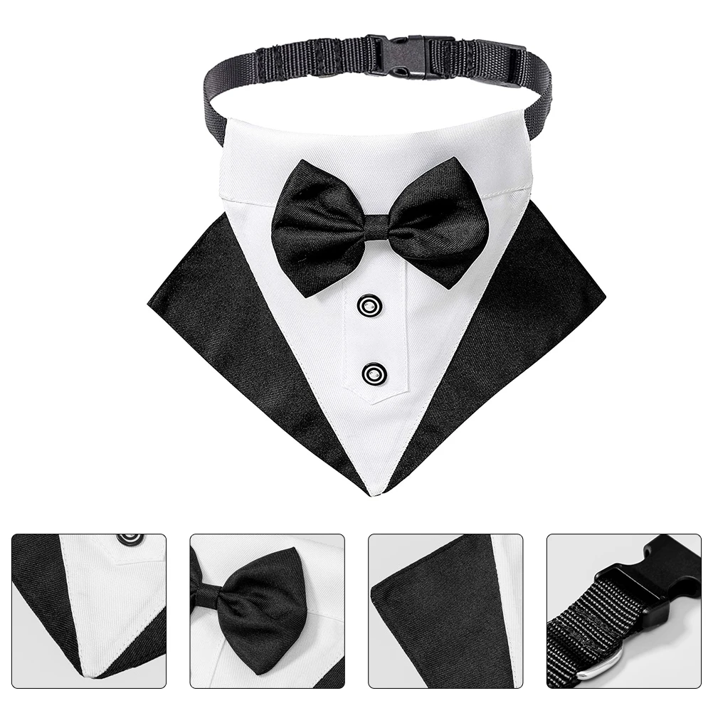 

Pet Gentleman Clothes B Durable Polyester Scarf Triangle Pet Accessory Non Fading Wrinkle Resistant Sturdy Dog