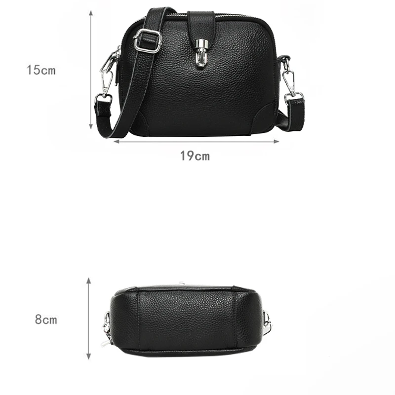 Luxury New 2024 Women\'s Shoulder Bag 100% Layer Cowhide Female Messenger Bags Trendy Designer Casual Handbag Wallet Sac A Main