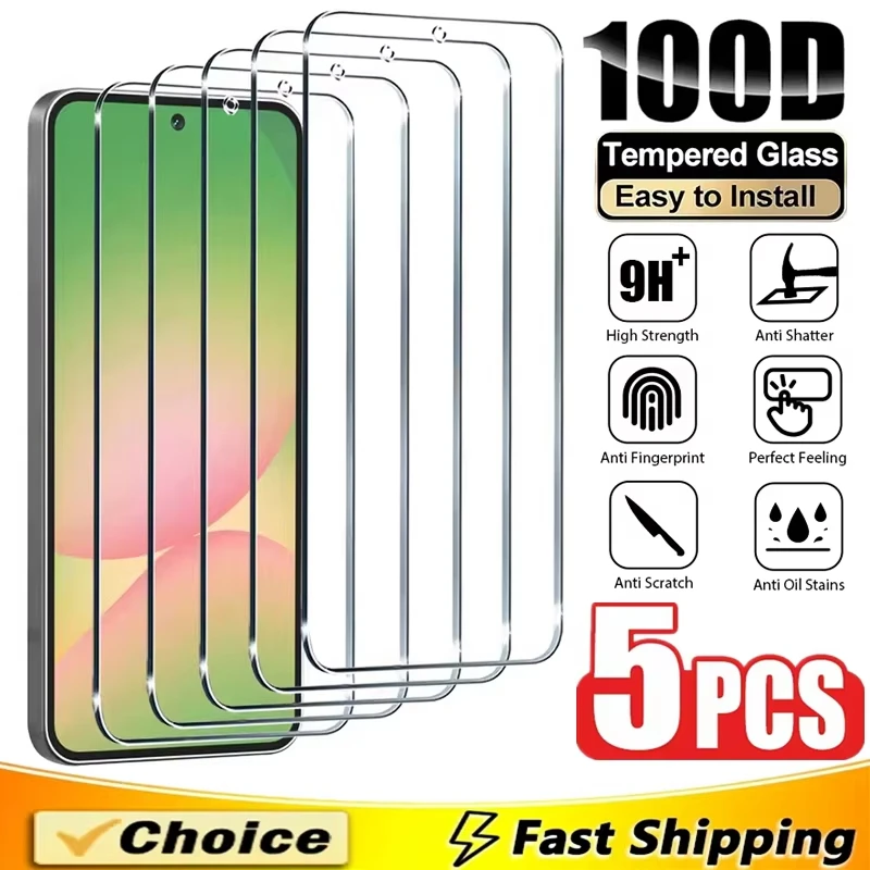 

5Pcs Protective Tempered Glass For Poco M7 Pro 5G X7 F7 X6 F6 M6 X5 X3 F5 F4 F3 M5S C85 C75 C71 C65 C61 C55 C51 Screen Protector