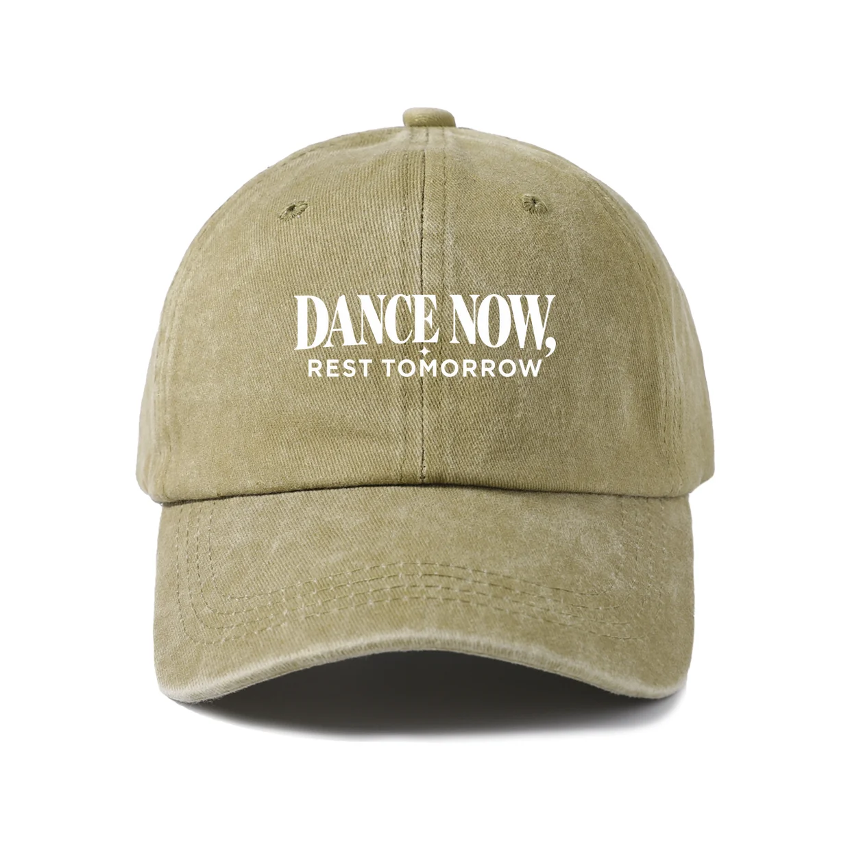 Dance Now Rest Tomorrow Graphic Vintage Washed Baseball Cap, Adjustable Unisex Dad Hat, Casual Gift