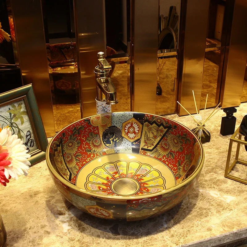 

Retro stage basin art basin ceramic washbasin