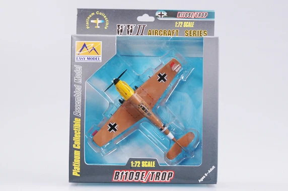 Easymodel 37280 1/72 BF-109E-7 JG27 Propeller Fighter Bomber Assembled Finished Military Static Plastic Model Collection or Gift