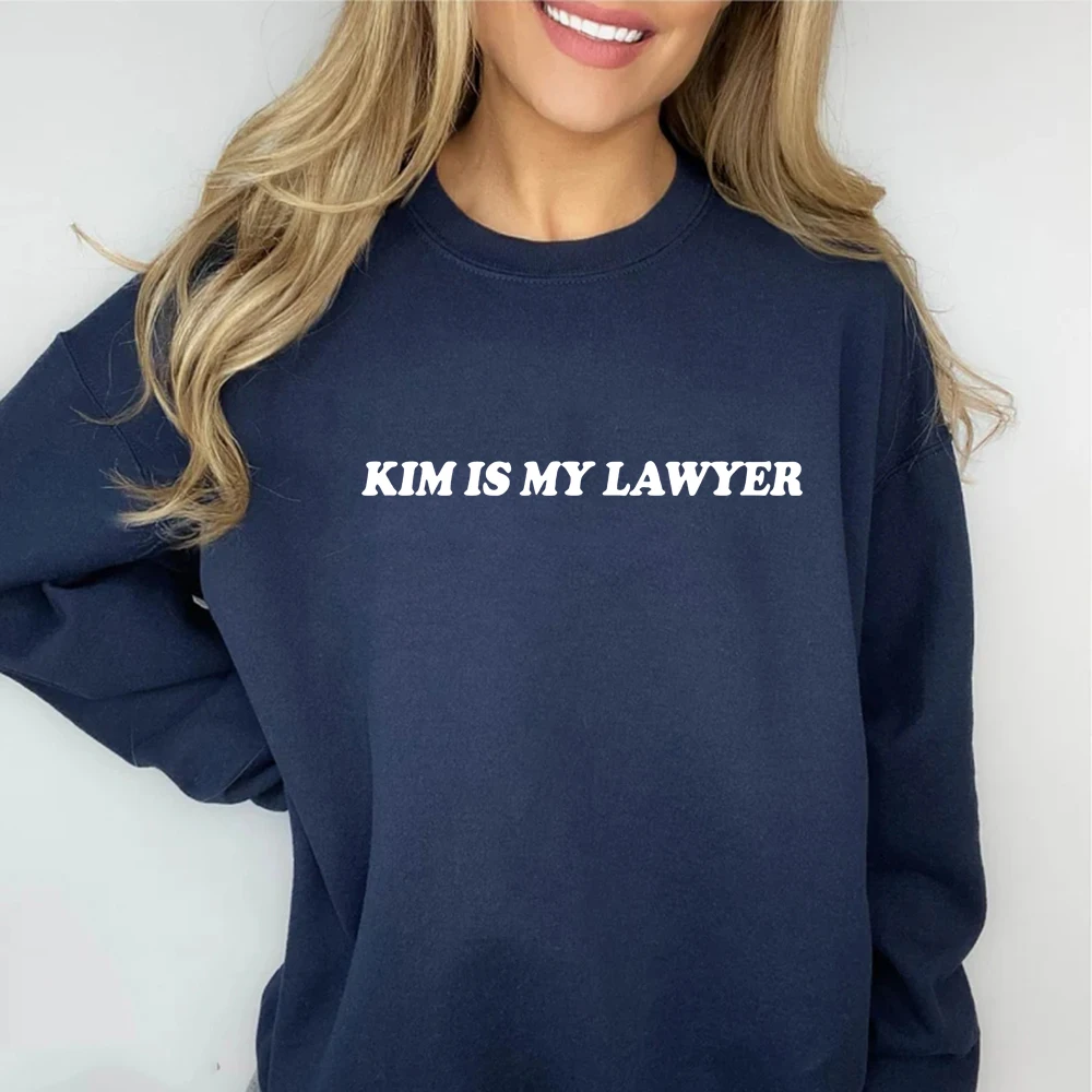 Толстовка Kim Is My Lawyer с круглым вырезом, женская мода, осень-весна, повседневные толстовки с принтом, женские уличные толстовки, топы