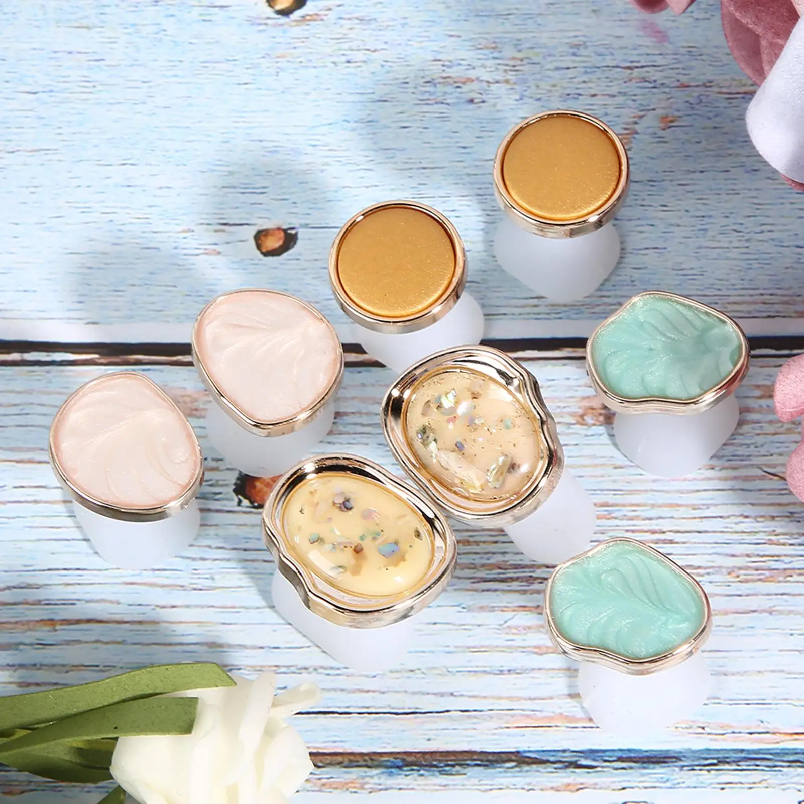 발 관리용 부드러운 실리콘 발가락 분리기 네일 아트 도구 꽃 홀더 매니큐어 페디큐어 액세서리 8개 세트