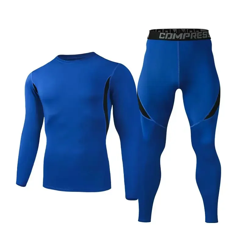 

2-piece men's training set, compression top and trousers with elasticity, muscle recovery set, bodybuilding gym workout
