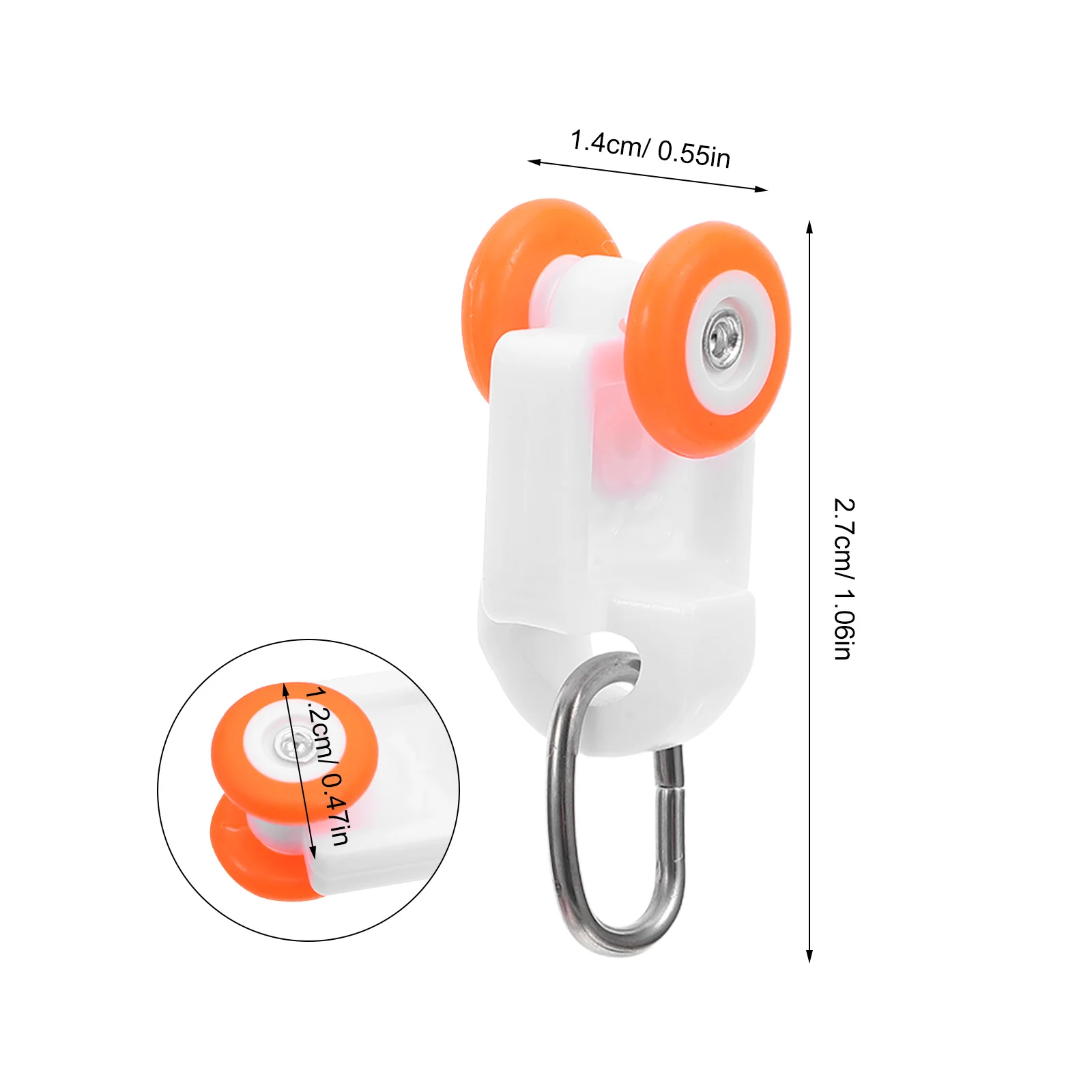 100 szt. Rolki do szyn zasłon, dwukołowe, do ciężkich zasłon, system przesuwania, cichy i płynny mechanizm, do okien sufitowych