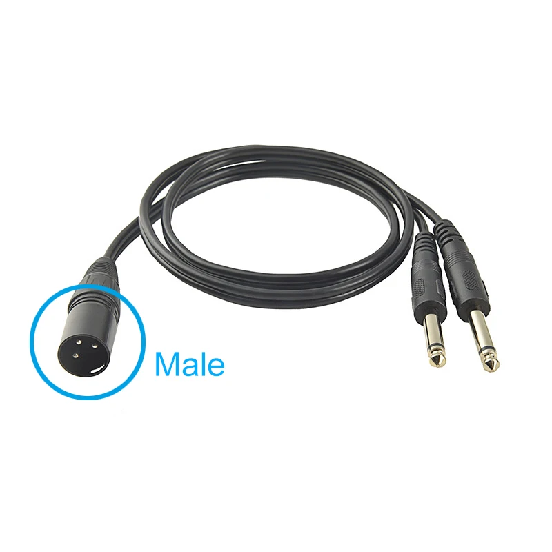3 Adaptateurs XLR Mâle Vers Jack 6,35mm Femelle - Convertisseurs Audio Pro - Micro Guitare Mixeur