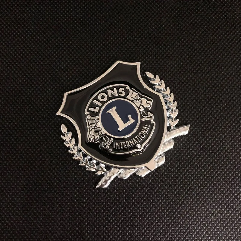High-quality Modification Alloy Stickers International Lions Club Side Scratch Cover DIY Decorative Car Personalized Accessories