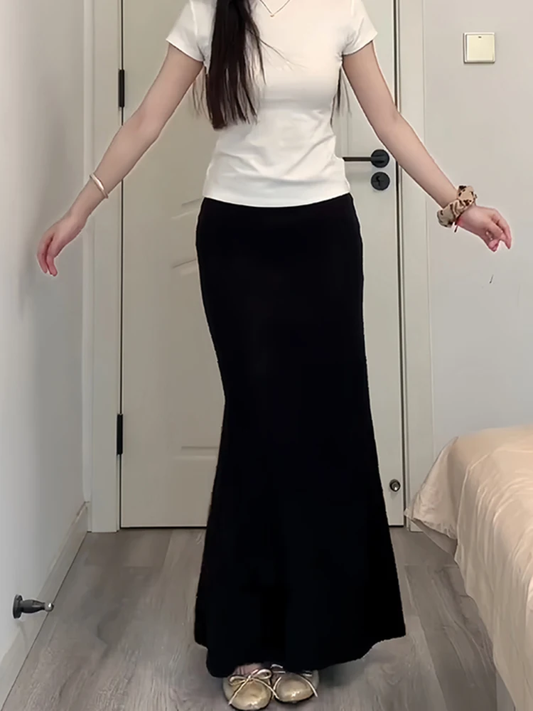 

Юбка с высокой талией, скрывающая мясо, фи-хвост, большой размер, толстый мм, закрывающий живот, длинная f-длина, груша, фигурка тела, женская...