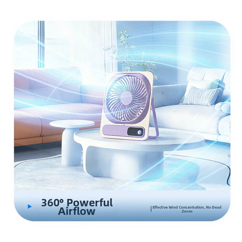 Compact Desktop Circulating Fan 13x16.5CM 5 Speed Levels 199 Wind Modes 36dB Quiet Operation Wall Mountable Vertical Design