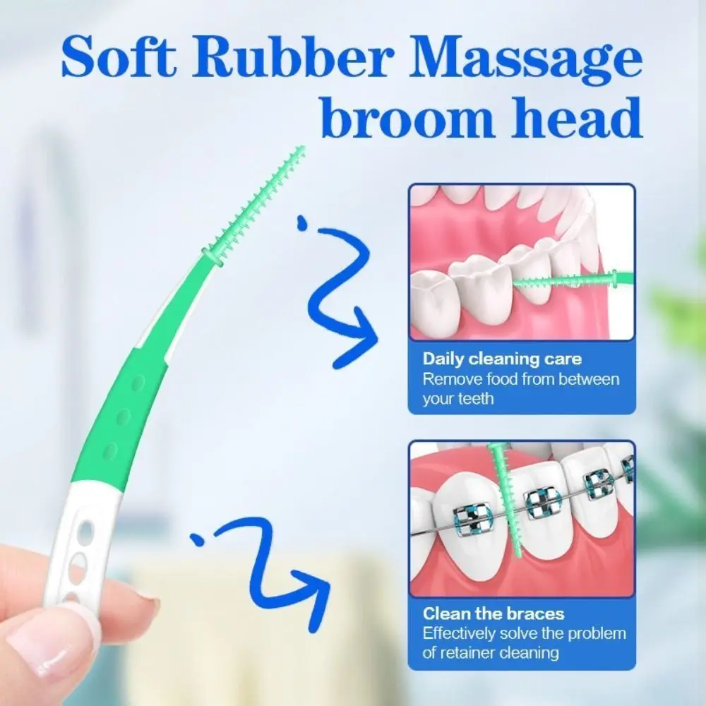 60Pcs New Silicone Interdental Brush Soft Bristle 60Pcs Toothpicks Inter-Dental Orthodontic Tooth Cleaning Brush Oral Cavity
