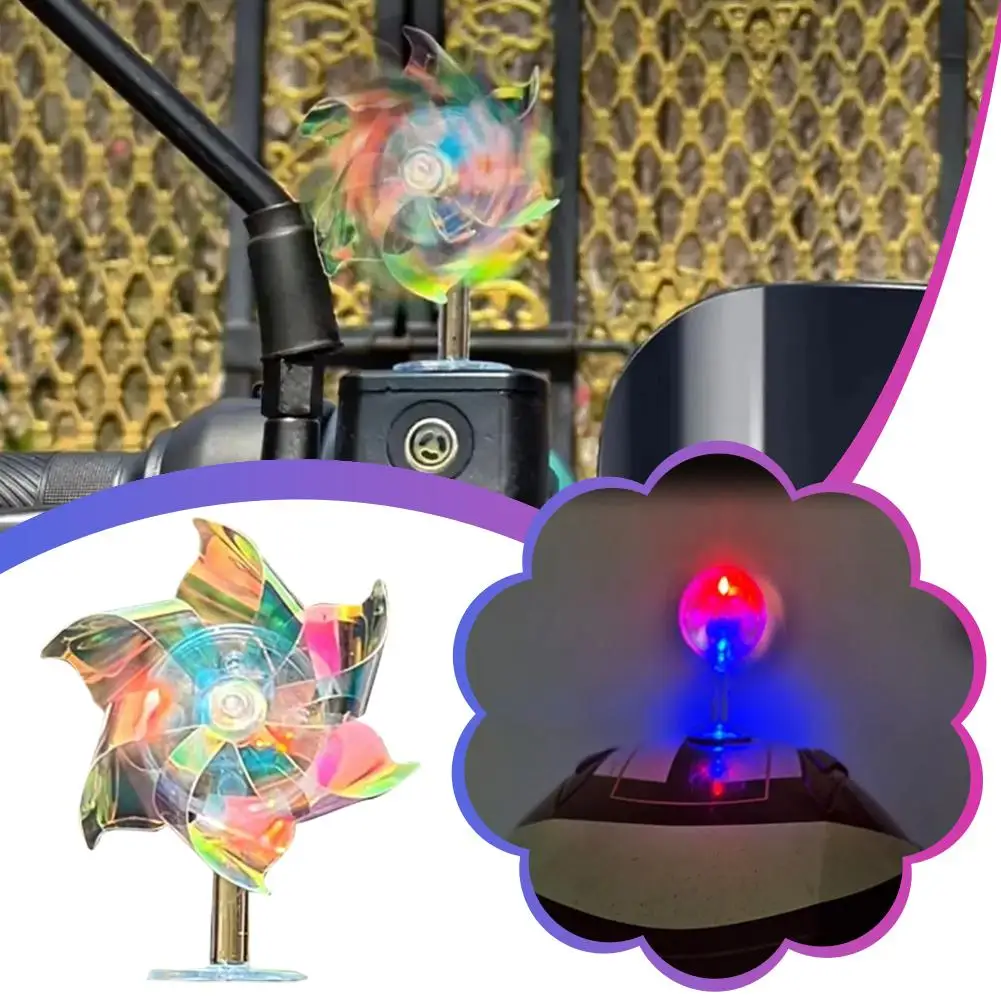 

Motorcycle Dazzling Colors Decorative Lamp Wind Energy Self-adhesive Light Ornaments Helmet Bicycle Car Accessories Led K6l9