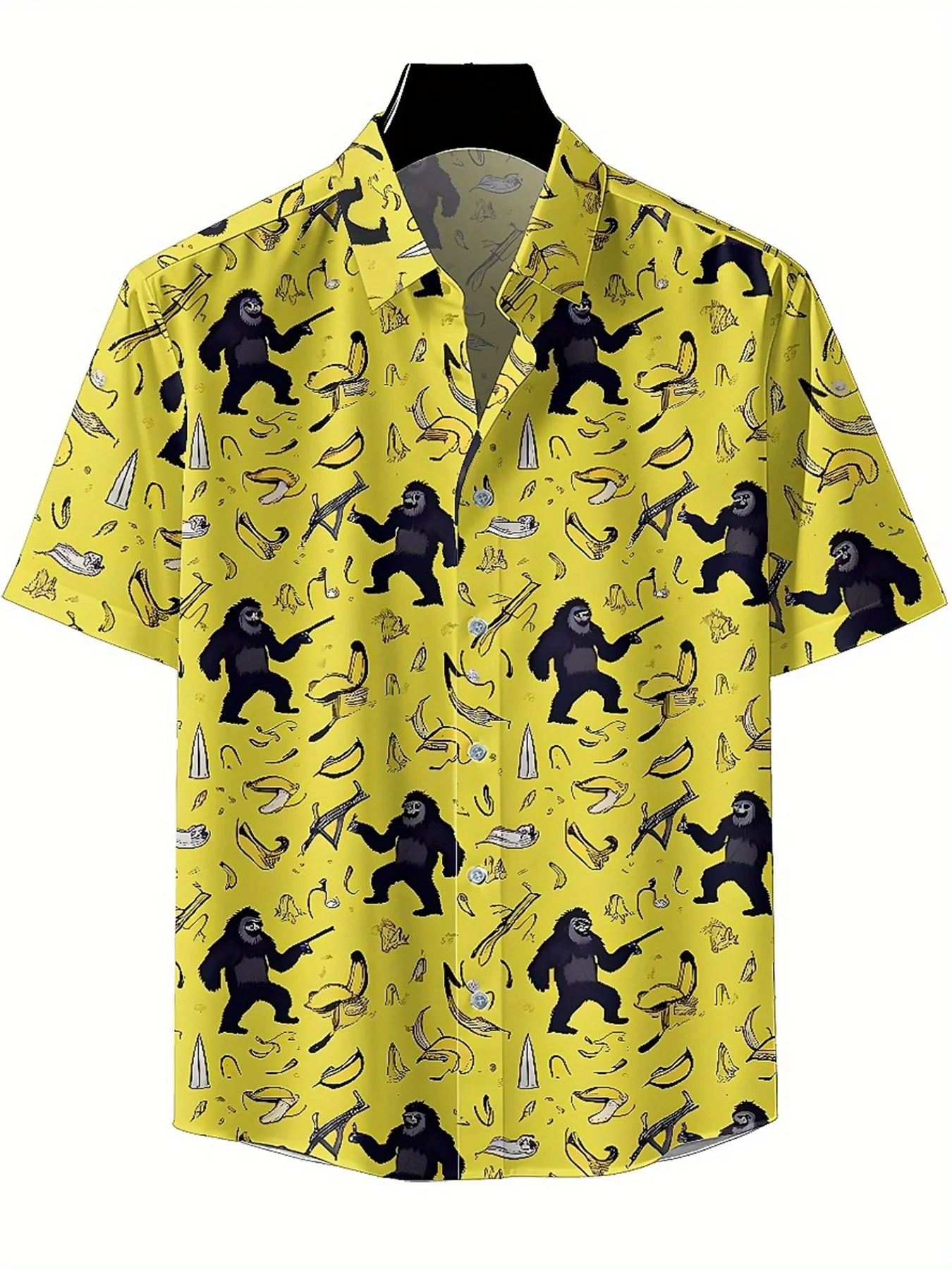 Men's Plus Size Hawaiian ShirtsSasquatch Camouflagepattern, Summer Casual Tops, Suitable for Outdoor and Party, Streetwear