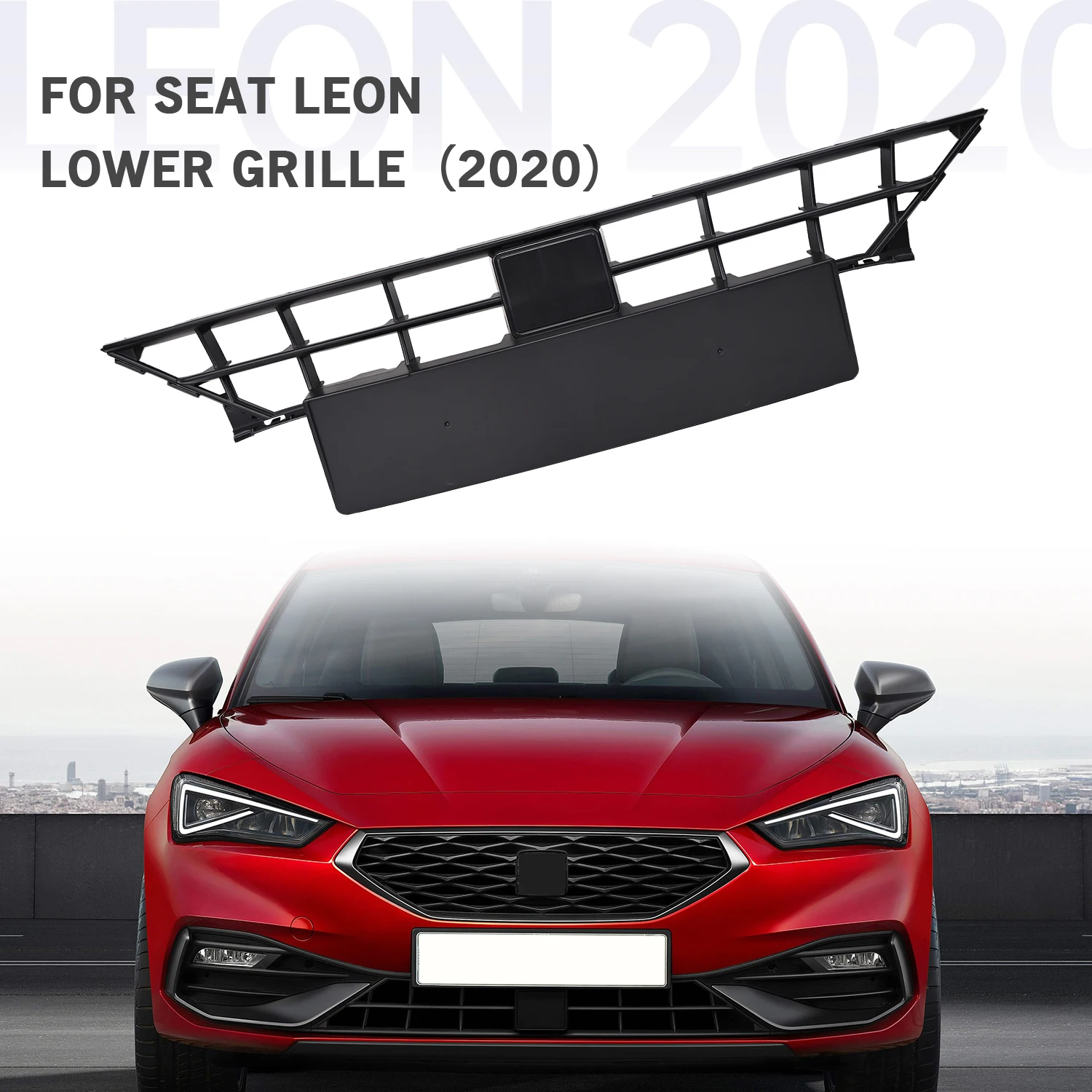 

Передний бампер автомобиля, нижняя решетка, центральная решетка для Seat Leon FR 2020 2021 2022 2023, замена 5FA853667A9B9