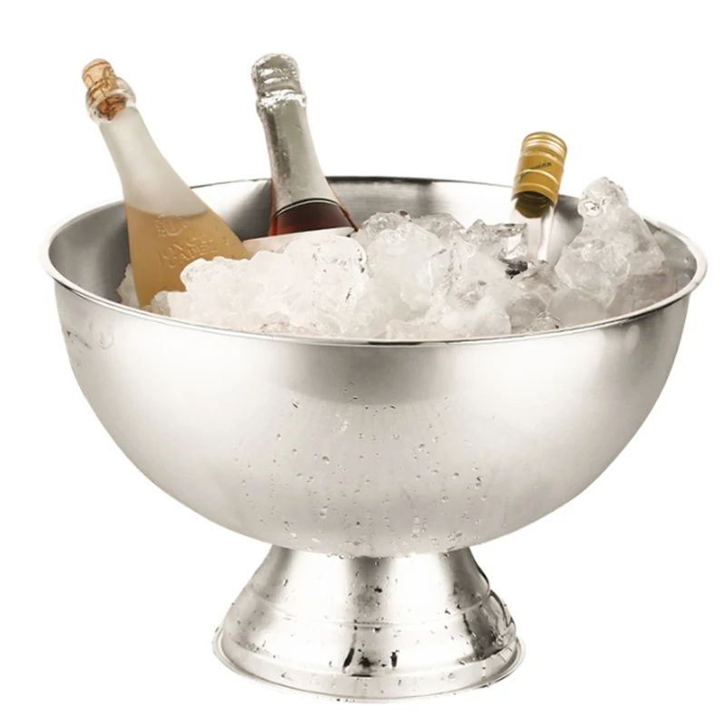 

Bar utensils, large stainless steel champagne buckets, western restaurant wine ice buckets, large-capacity fruit pots on the