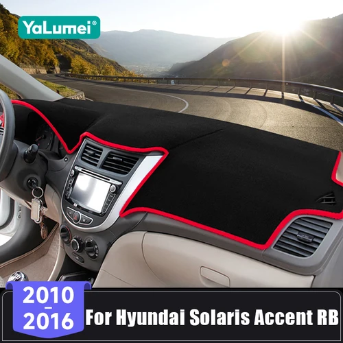 Para Hyundai Solaris Accent Verna RB 2010 2011 2012 2013 2014 2015 2016 cubierta del salpicadero del coche evitar almohadillas de luz accesorio protector