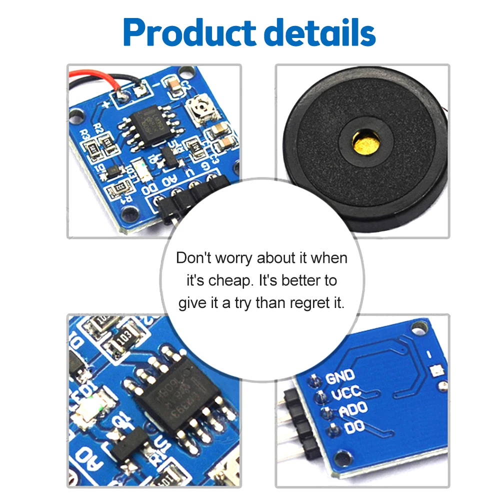 Vibration Switch Sensor Module Piezoelectric Vibration Tapping Sensor Module Vibration Switch Module 5.0V DC AD/DO