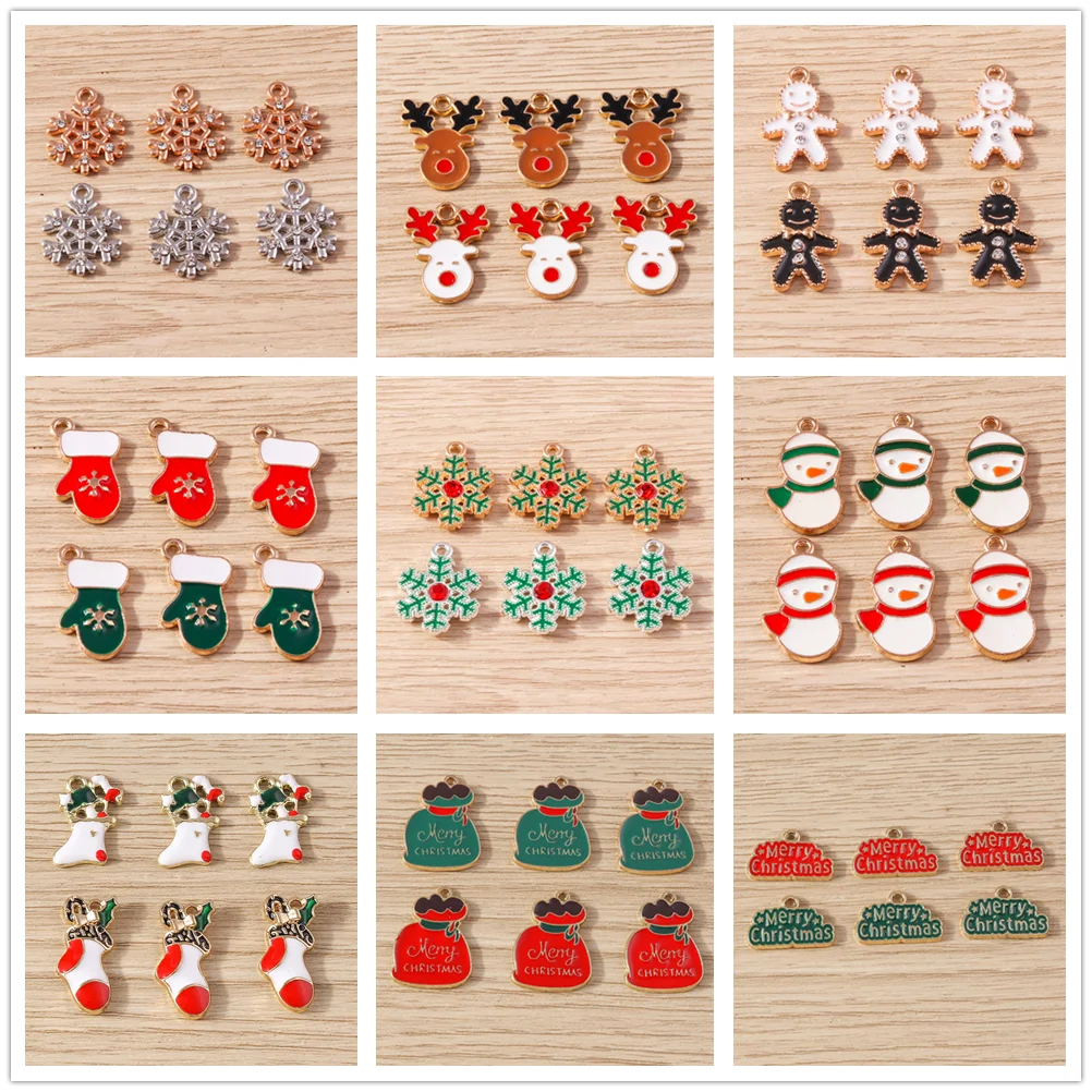 Tusember 20 Stück 11*17mm Niedliche Weihnachtsanhänger Lebkuchenmann-Anhänger für Schmuckherstellung Ohrringe Halsketten Zubehör – Detail 1