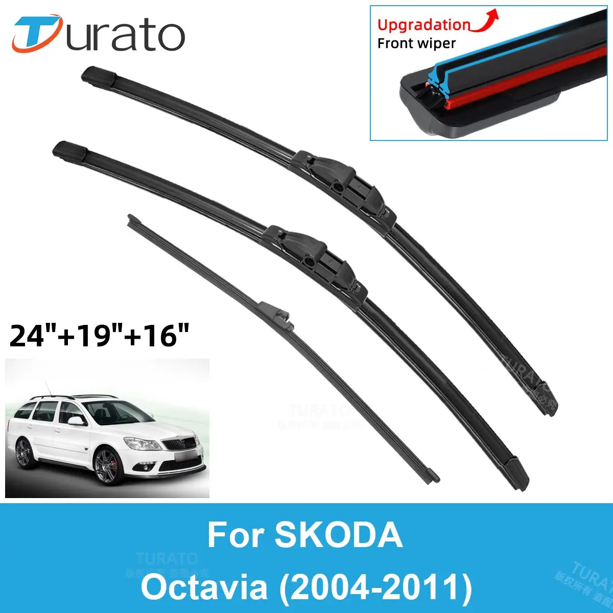 

Щетки стеклоочистителя автомобильные, 3 шт., для SKODA Octavia 2004-2011, стеклоочистители заднего стекла, двойные резиновые автомобильные аксессуары 2007, 2008, 2009, 2010, 2011