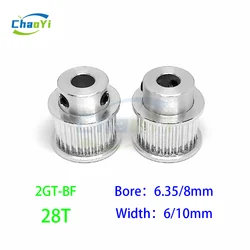 2GT 28 Teeth Timing Pulley Bore 6.35/8mm For Synchronous Wheel Belt Width 6/10mm GT2 3D Printer Small Backlash 28T 28Teeth Gear