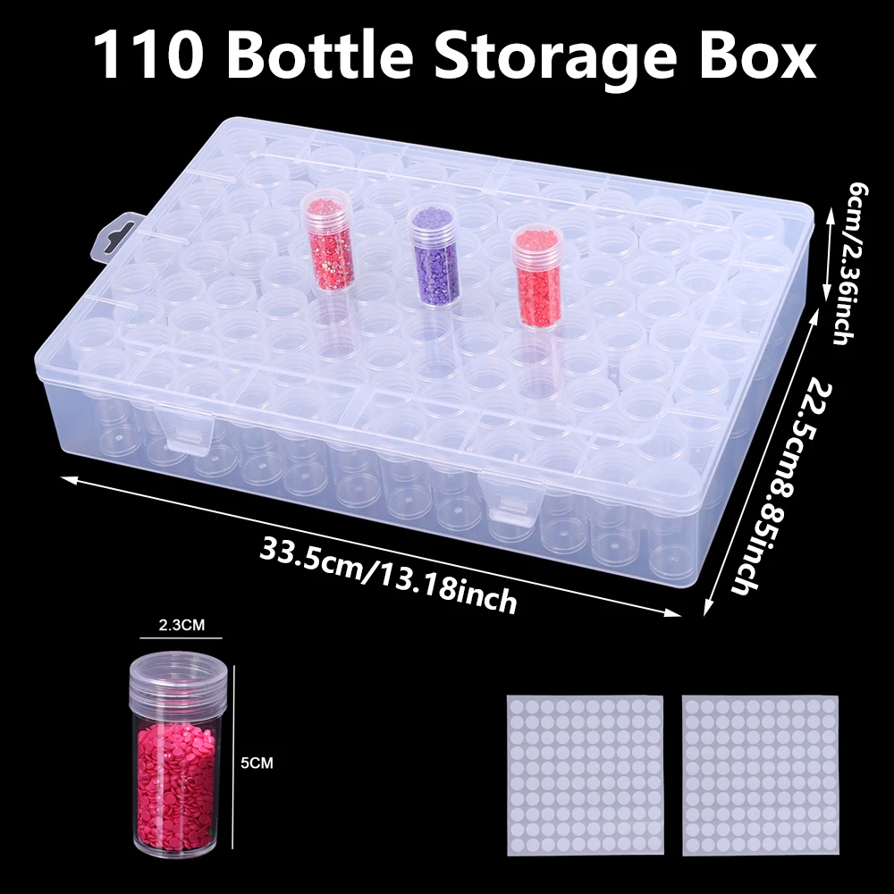 200 butelek Akcesoria do malowania diamentami Pojemnik z kolorowymi naklejkami z numerami Narzędzia do malowania diamentami Przechowywanie koralików