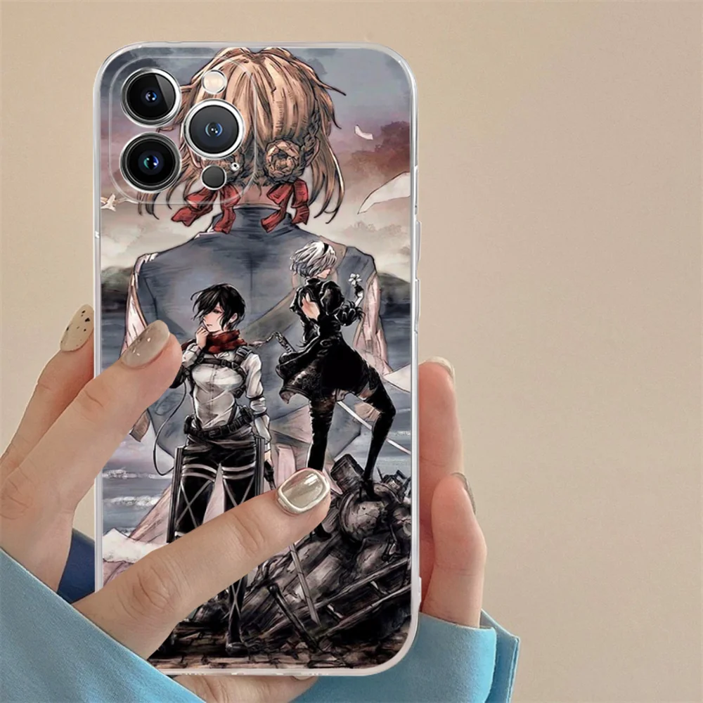 N-NieR A-Automata 2B Phone Case For IPhone 16 15 8 7 6 6S Plus X SE XR XS 14 11 12 13 Mini Pro Max Mobile Case