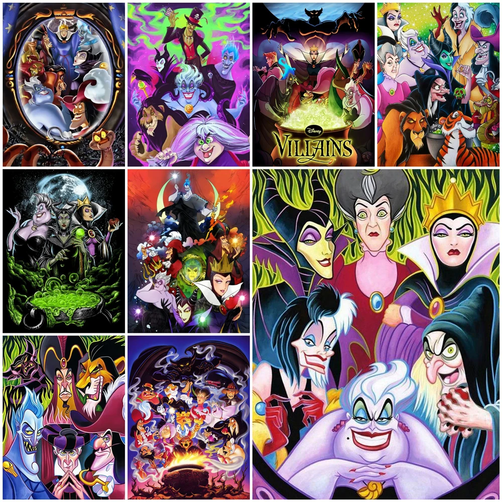 

Алмазная картина Disney Villains Maleficent 5D Алмазная мозаика с героями мультфильмов, новинка 2024, комплект для вышивки королевы, домашний декор, подарок