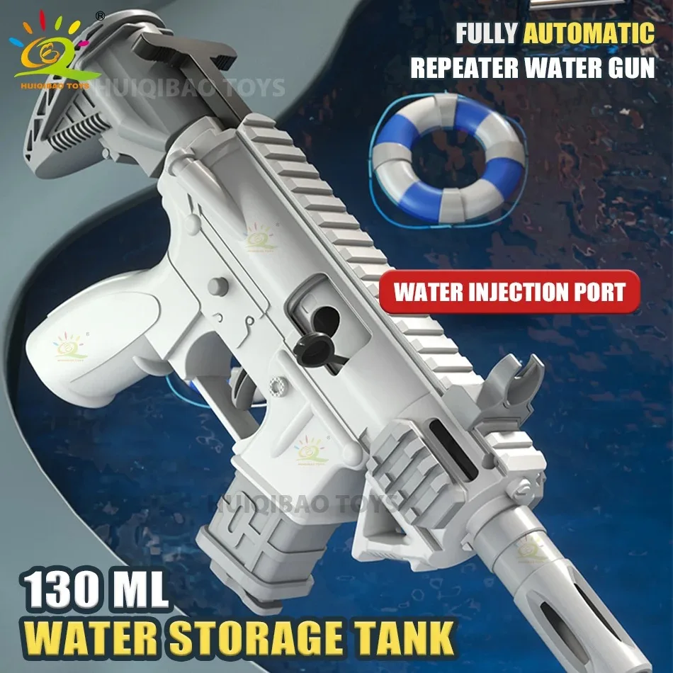 HUIQIBAO M416 Manual Water Gun Portable Summer Beach Outdoor Shooting Game Toy Pistol Water Fight Fantasy Toys for Children Boys