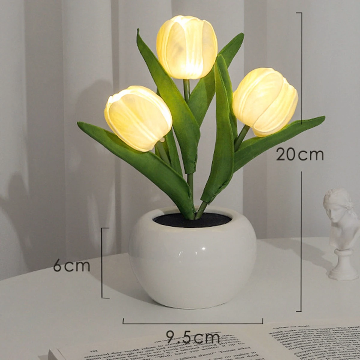 2023 LED Tulip Lamp Night Simulation Flower Lamp Atmosphere Night Light with Pot Nightlights Tulips Table Lamp Room Decor