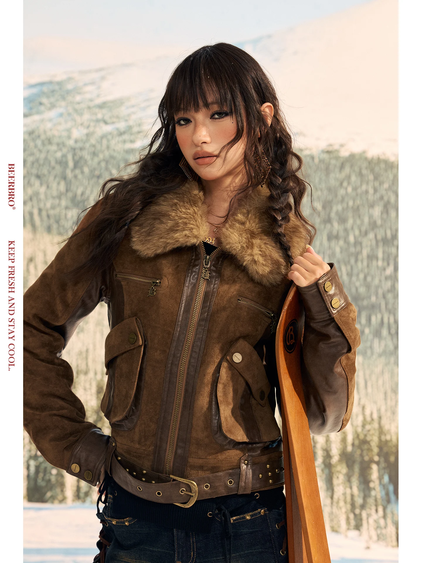 

Rebellious Cetition BeerBro 600 г Thiened Замша из искусственной кожи Хлопок Jaet Spicy Girl Осень Зима Уличное пальто прямого кроя